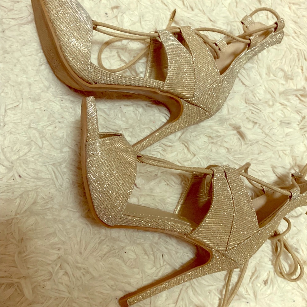 Strappy Gold Heels